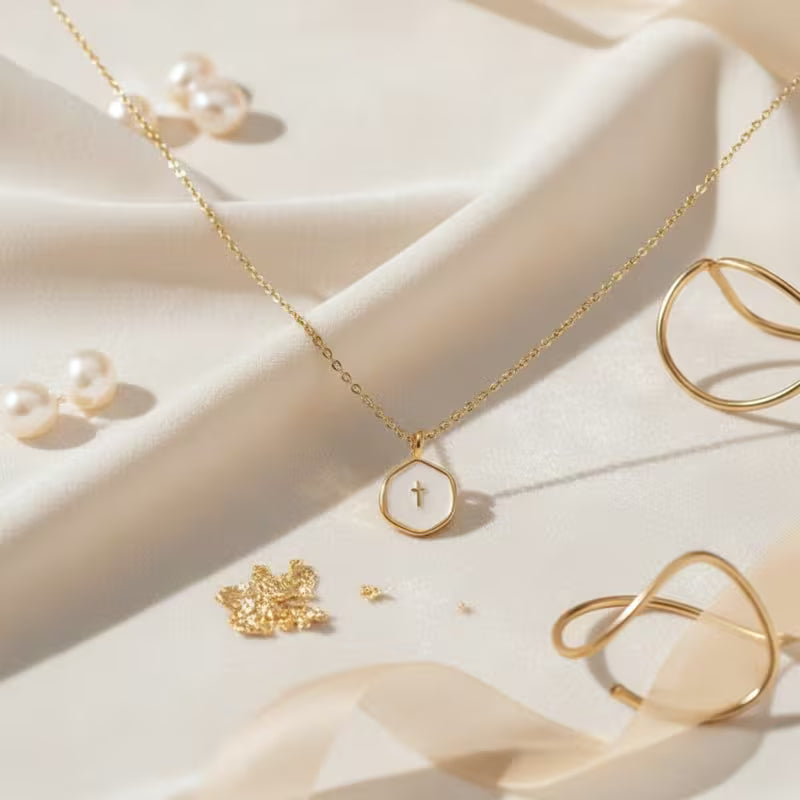 Gold-Tone Cross Necklac | Imported Minimalist Cross Necklace