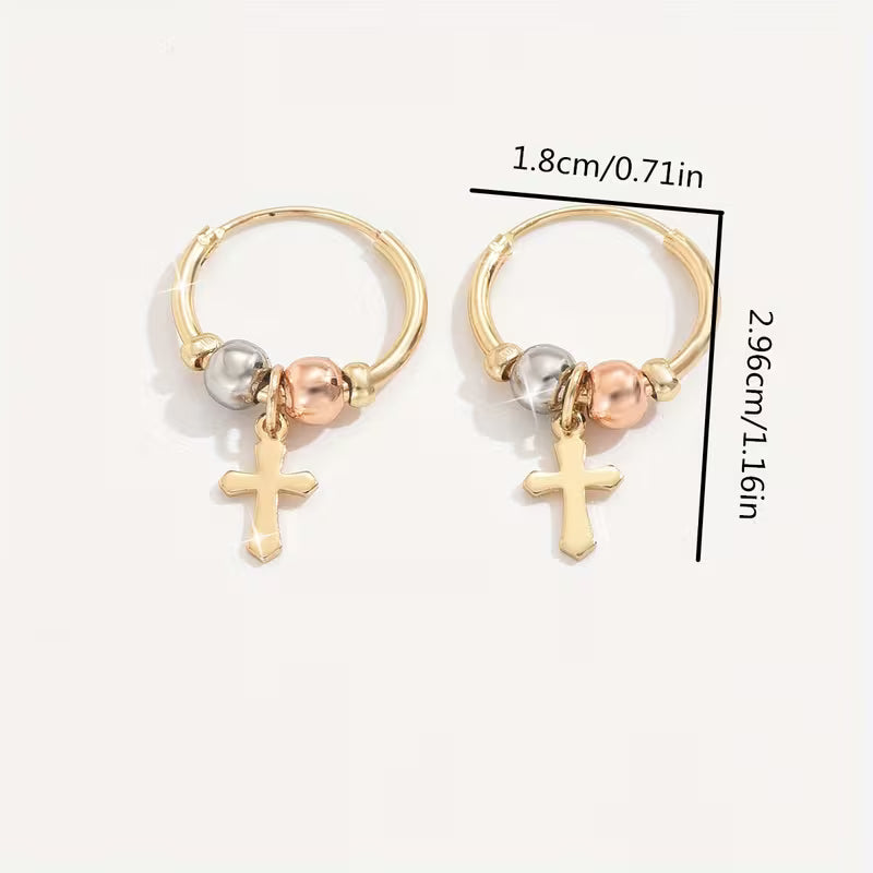 Cross Hoop Earrings – Imported Christian Jewelry for Girls in Pakistan