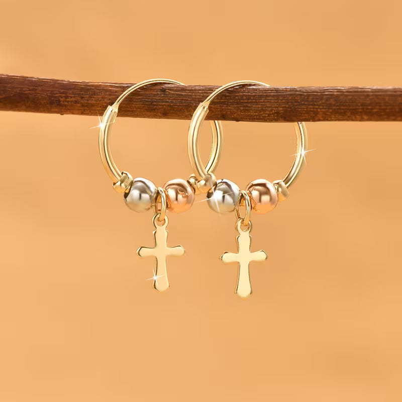 Cross Hoop Earrings – Imported Christian Jewelry for Girls in Pakistan