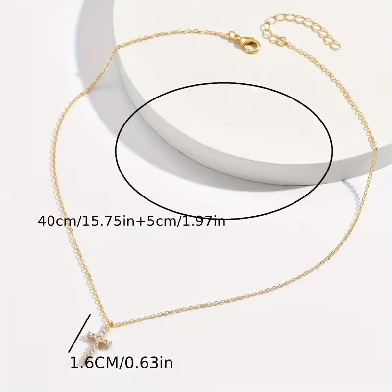 Imported Gold Cross Necklace for Women | Christian Faith Pendant | ChristianJewelry in Pakistan