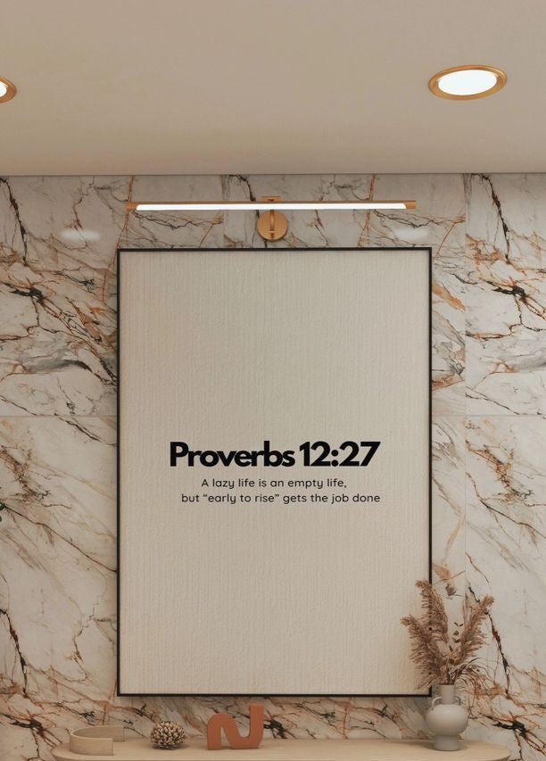 Proverbs 12:27 Scripture Wall Frame | Christian Bible Verse Wall Art