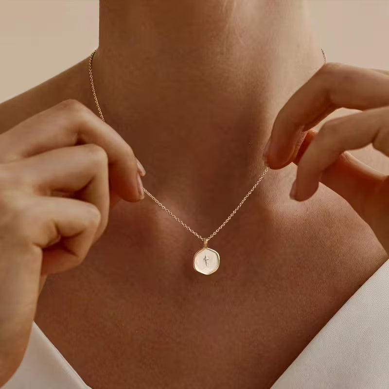 Gold-Tone Cross Necklac | Imported Minimalist Cross Necklace