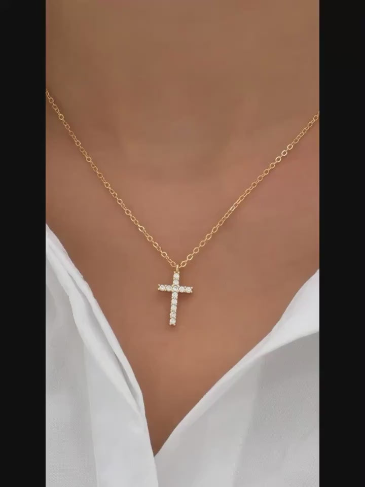 Imported Gold Cross Necklace for Women | Christian Faith Pendant | ChristianJewelry in Pakistan